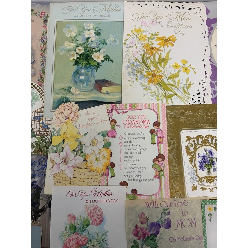 Vintage Mother's Day Greeting Cards Fronts ONLY Scrapbooking Crafts Lot of 50+